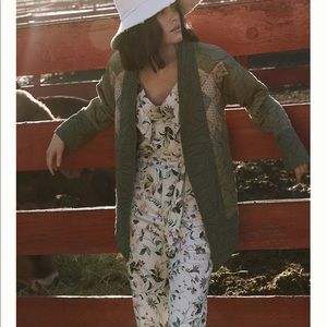 Anthropologie Floral Utility Jumpsuit